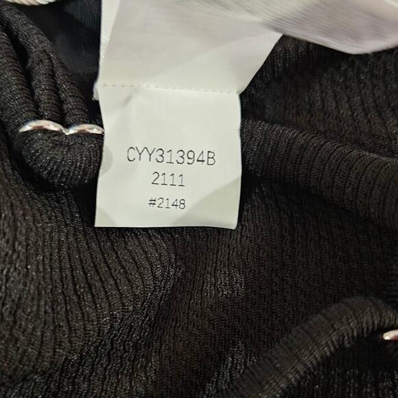 Cupshe Happy Ending Ruffle Ribbed One Piece Swimsuit Black NWT - Picture 6 of 6